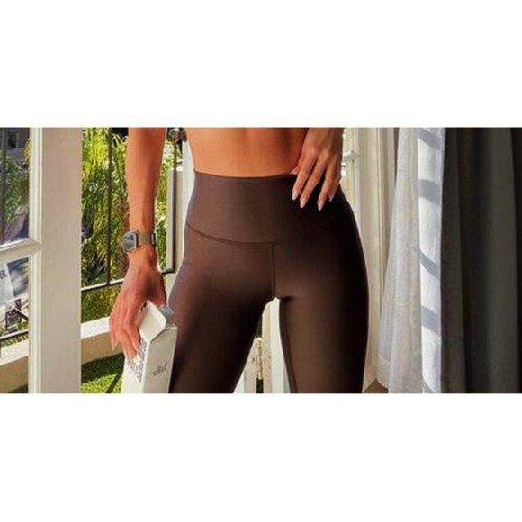 Alo 7/8 High-Waist Airlift Leggings Espresso Hi-Rise Waisted Skinny Tights Pants - Picture 7 of 11